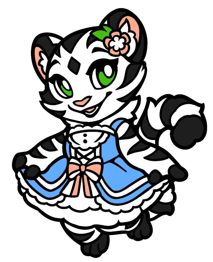 Cherry Blossom Blue Lolita Dress Enamel Pin