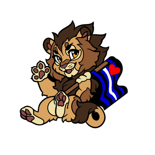 Leather Pride Lion Enamel Pin