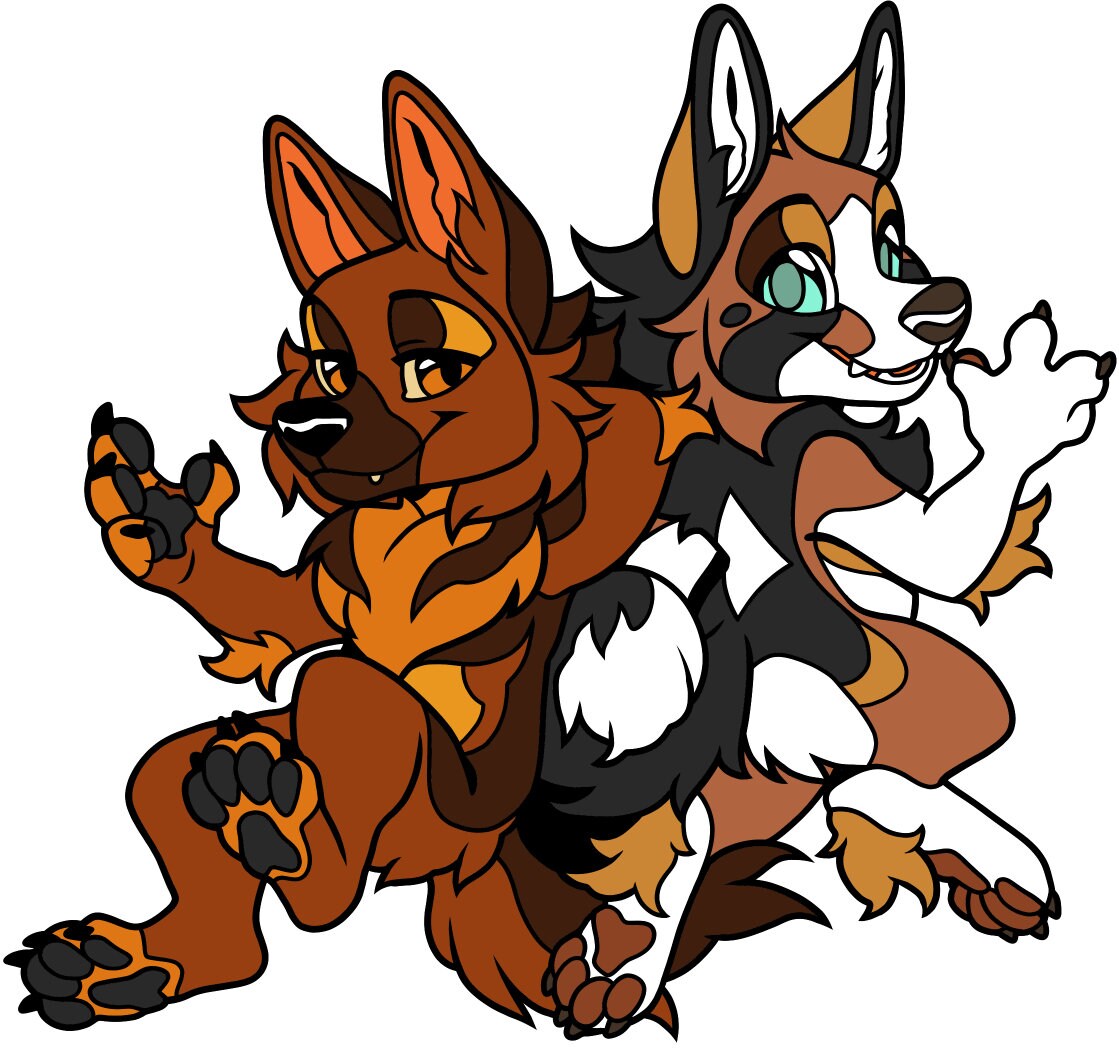Ruff and Ino Enamel Pin