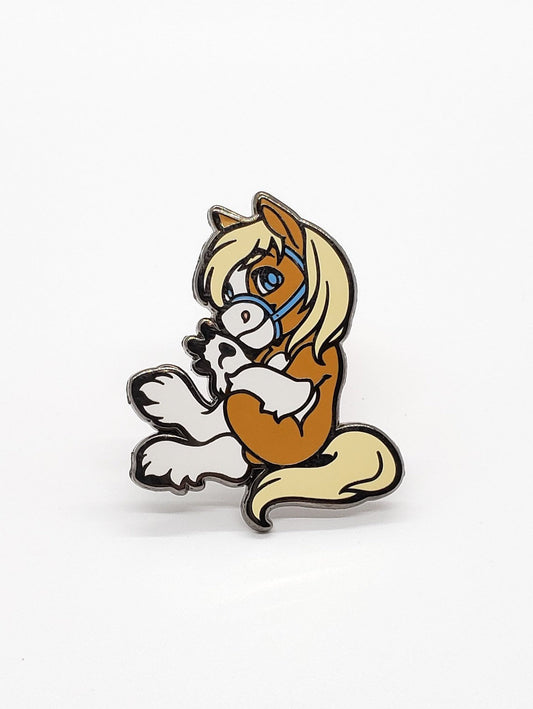 Palomino Belgian Draft Horse Enamel Pin