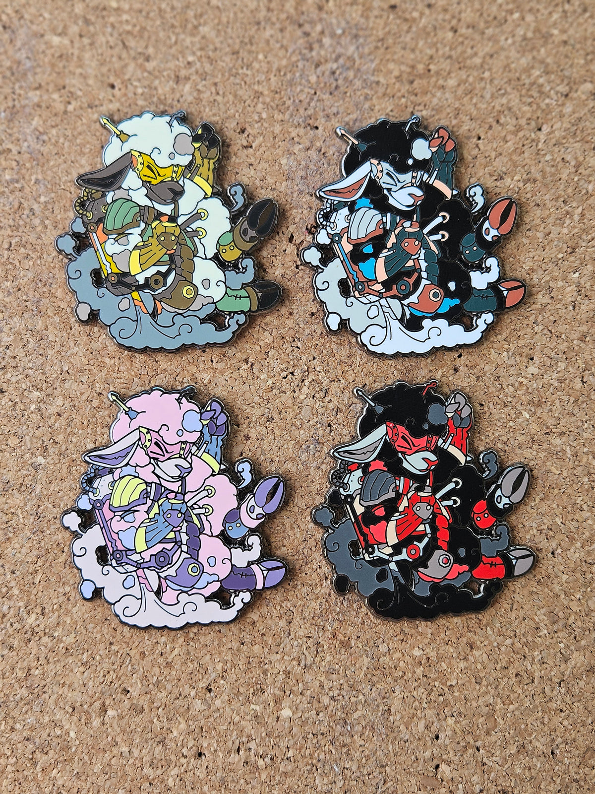 Steampunk Sheep Mechanic Enamel Pin