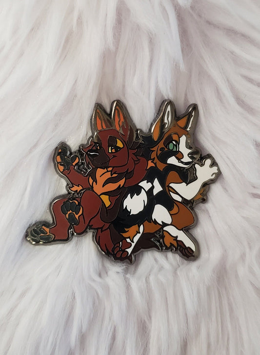 Ruff and Ino Enamel Pin