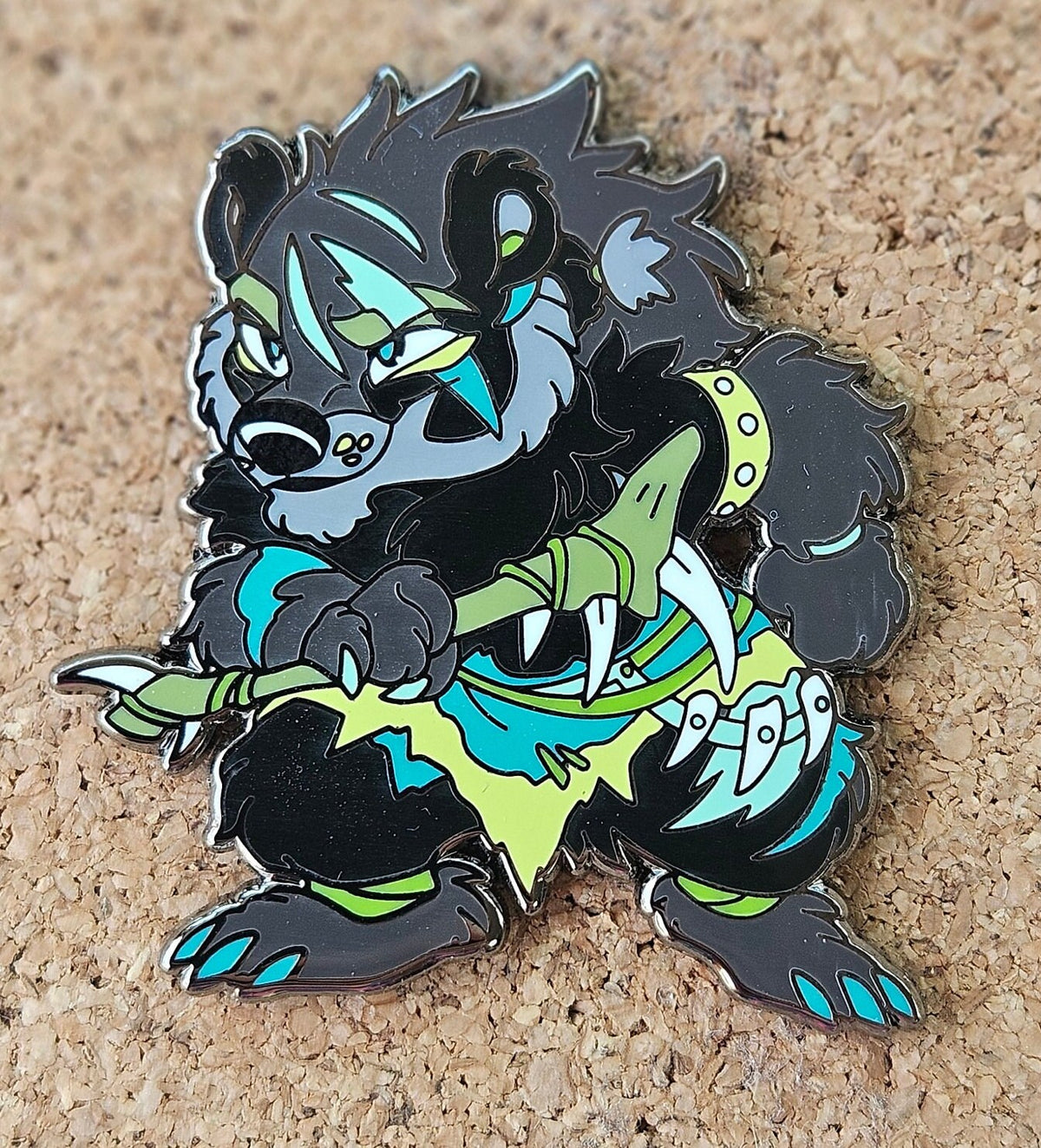 Barbarian Bear Enamel Pin