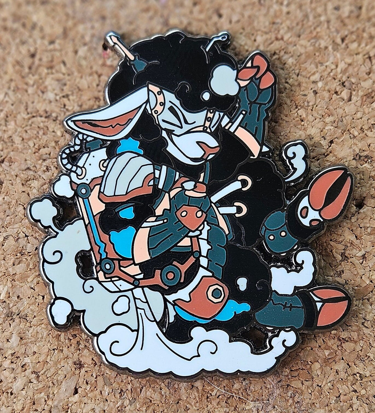 Steampunk Sheep Mechanic Enamel Pin
