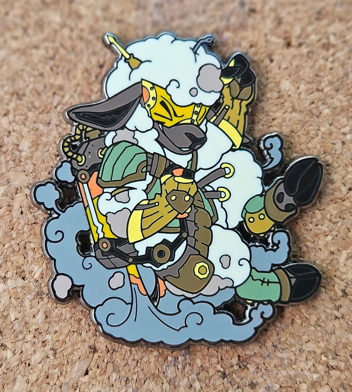 Steampunk Sheep Mechanic Enamel Pin