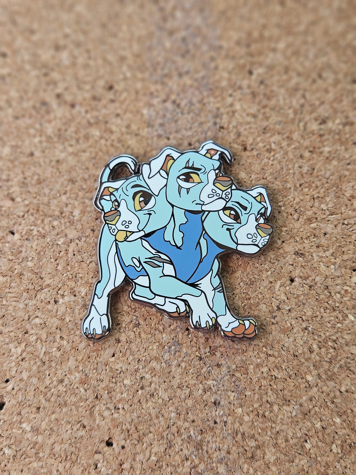 Blue Pitbull Cerberus Enamel Pin