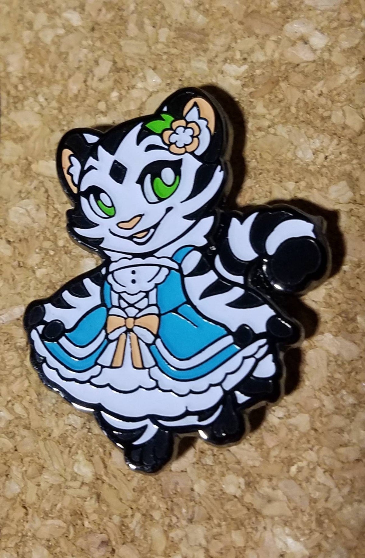 Cherry Blossom Blue Lolita Dress Enamel Pin